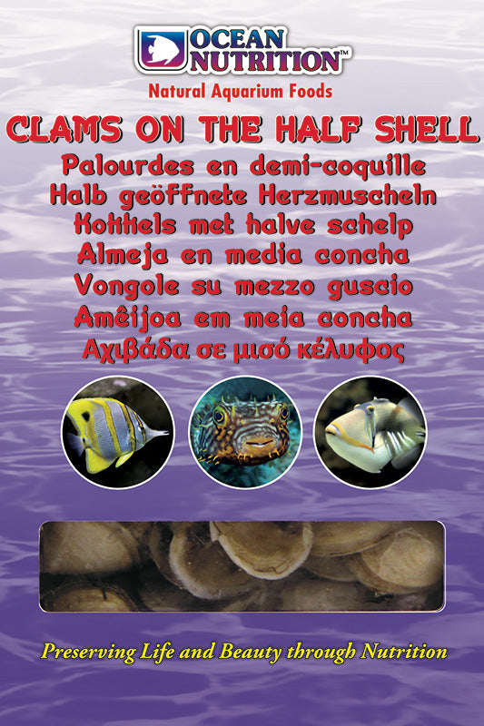 Ocean Nutrition Frozen Clams on the Half Shell 100g