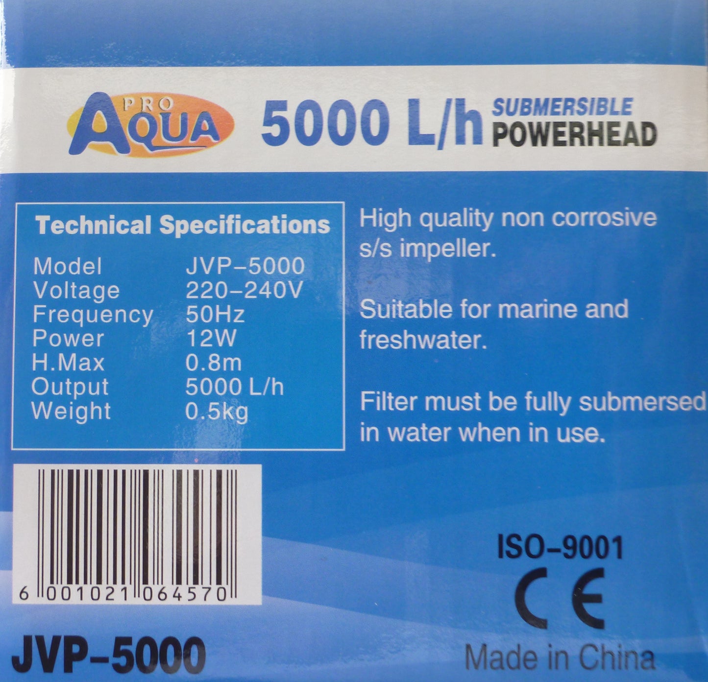 JVP-5000L/H Power Head 12 Watt Marine