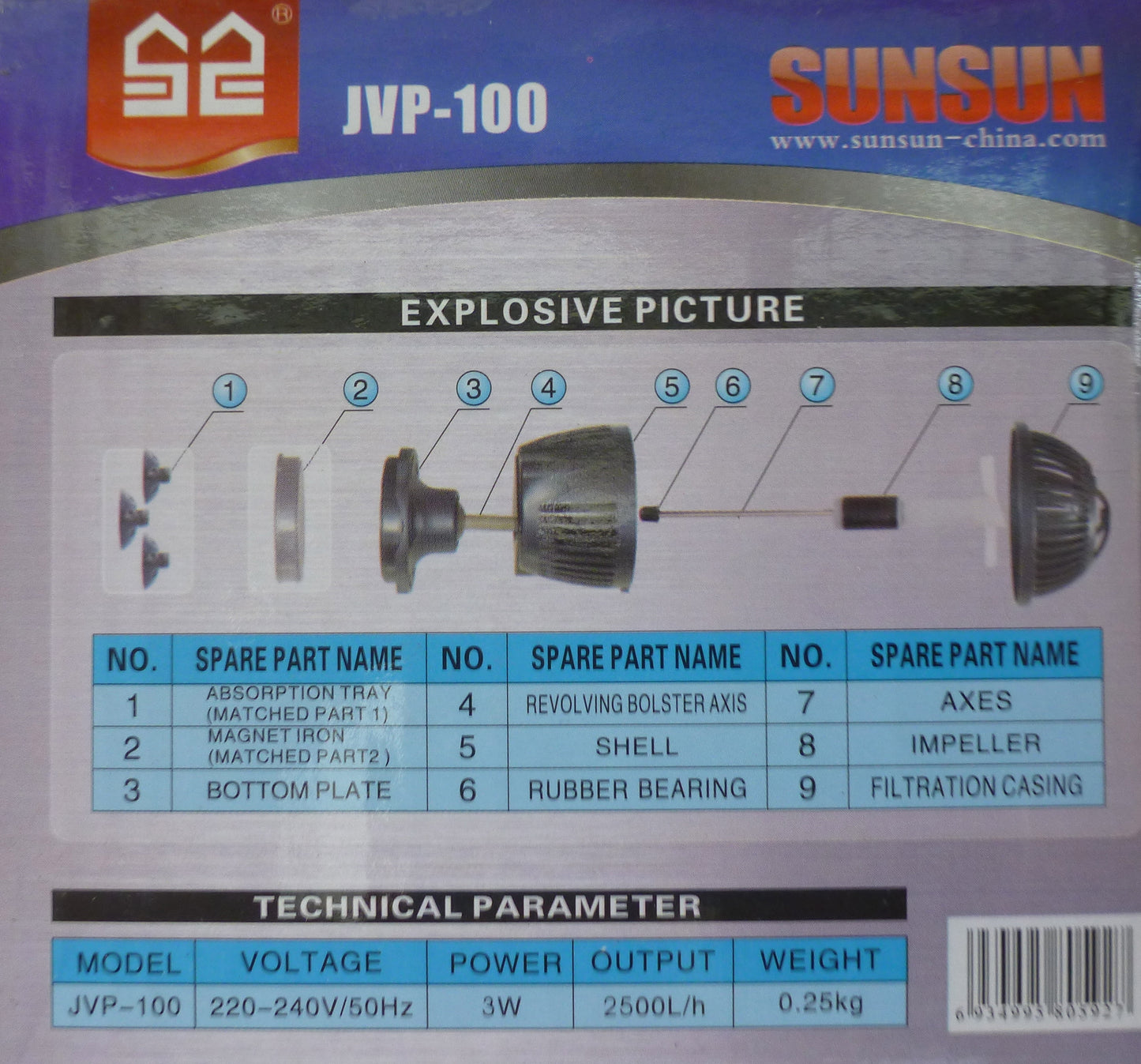 Pro Aqua  JVP-100 2500L/H Power head 3 Watt Marine