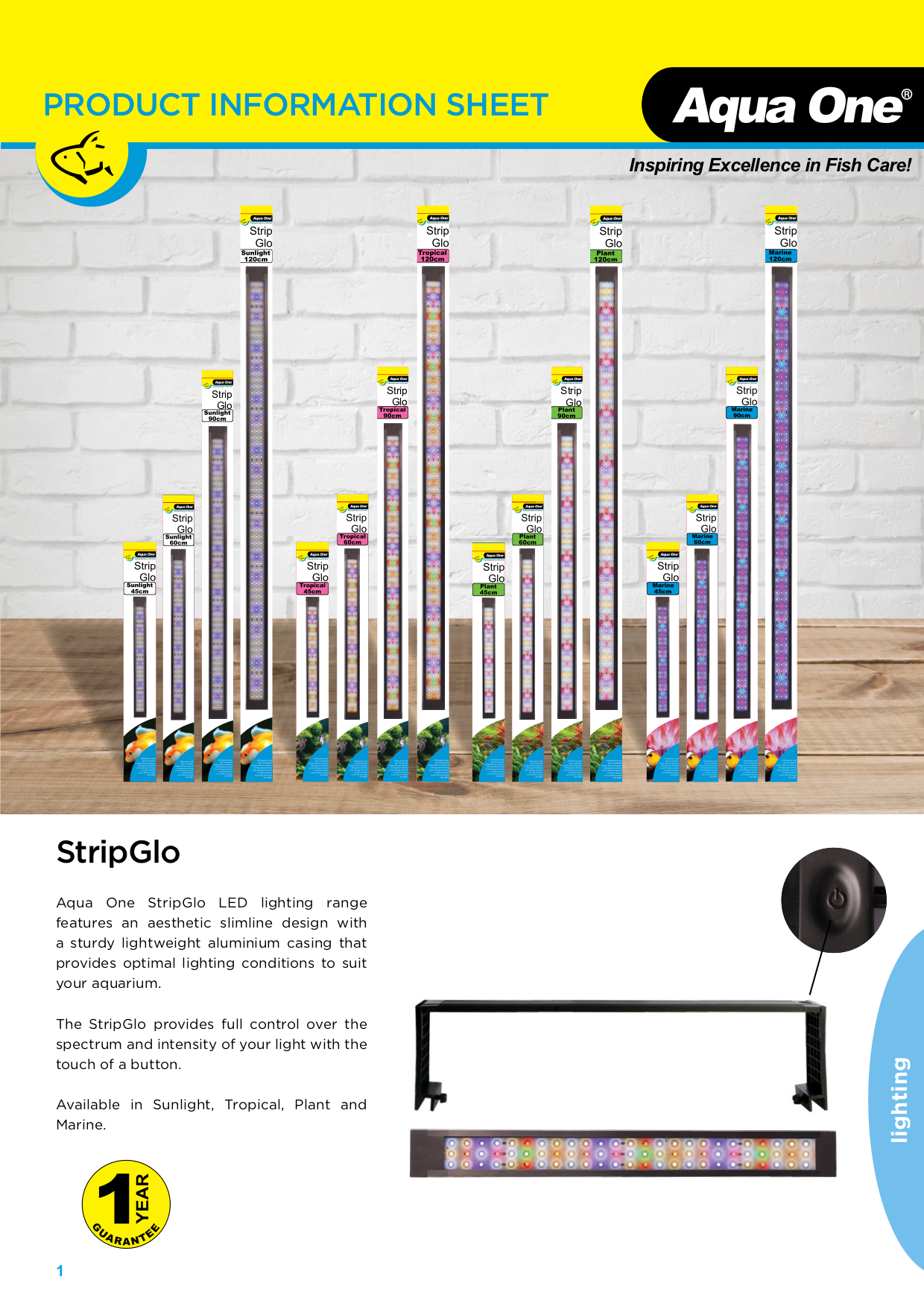 Aqua One StripGlo Tropical LED Reflector 120cm 29.5w