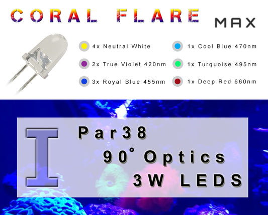 Coral Flare Max I - full spectrum PAR38 reef lamp