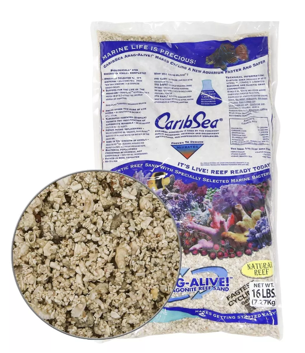 CaribSea Arag-Alive Natural Reef 16lb (7.257kg) Size: 3.0 - 5.0mm