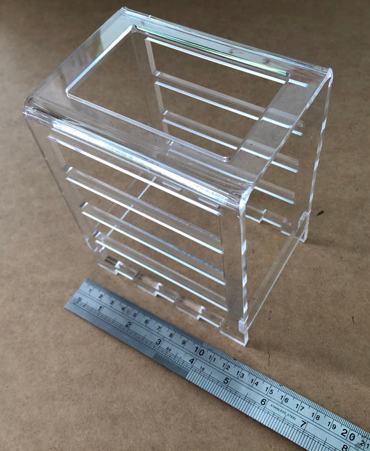 Acrylic media block holder quadruple