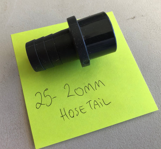 25MM TO 20MM BARBED HOSETAIL ADAPTER