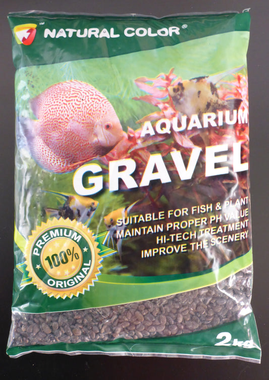 Natural Colour black pebble gravel 2-3mm 2kg bag