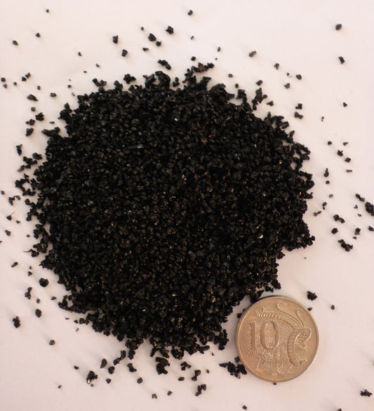 Natural Colour Crushed black Quartz Gravel 2mm 10kg bag