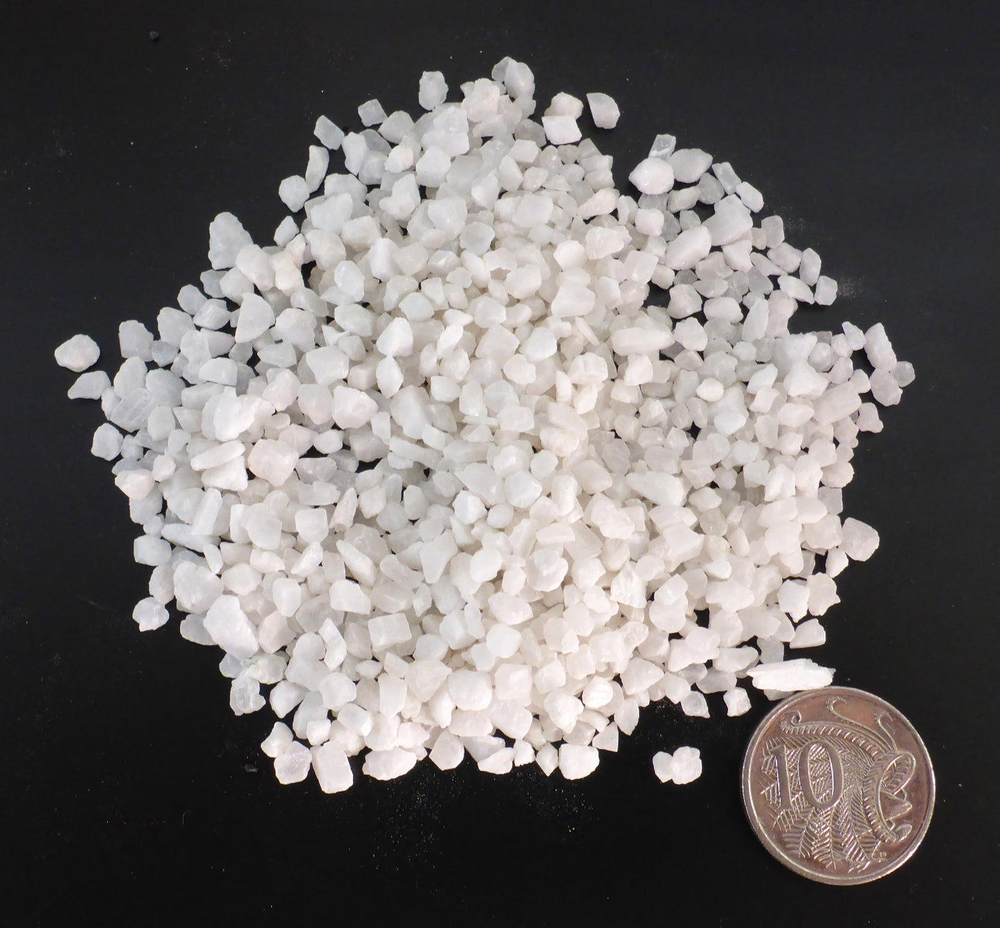 Natural Colour Crushed white Quartz Gravel 2mm 2kg bag